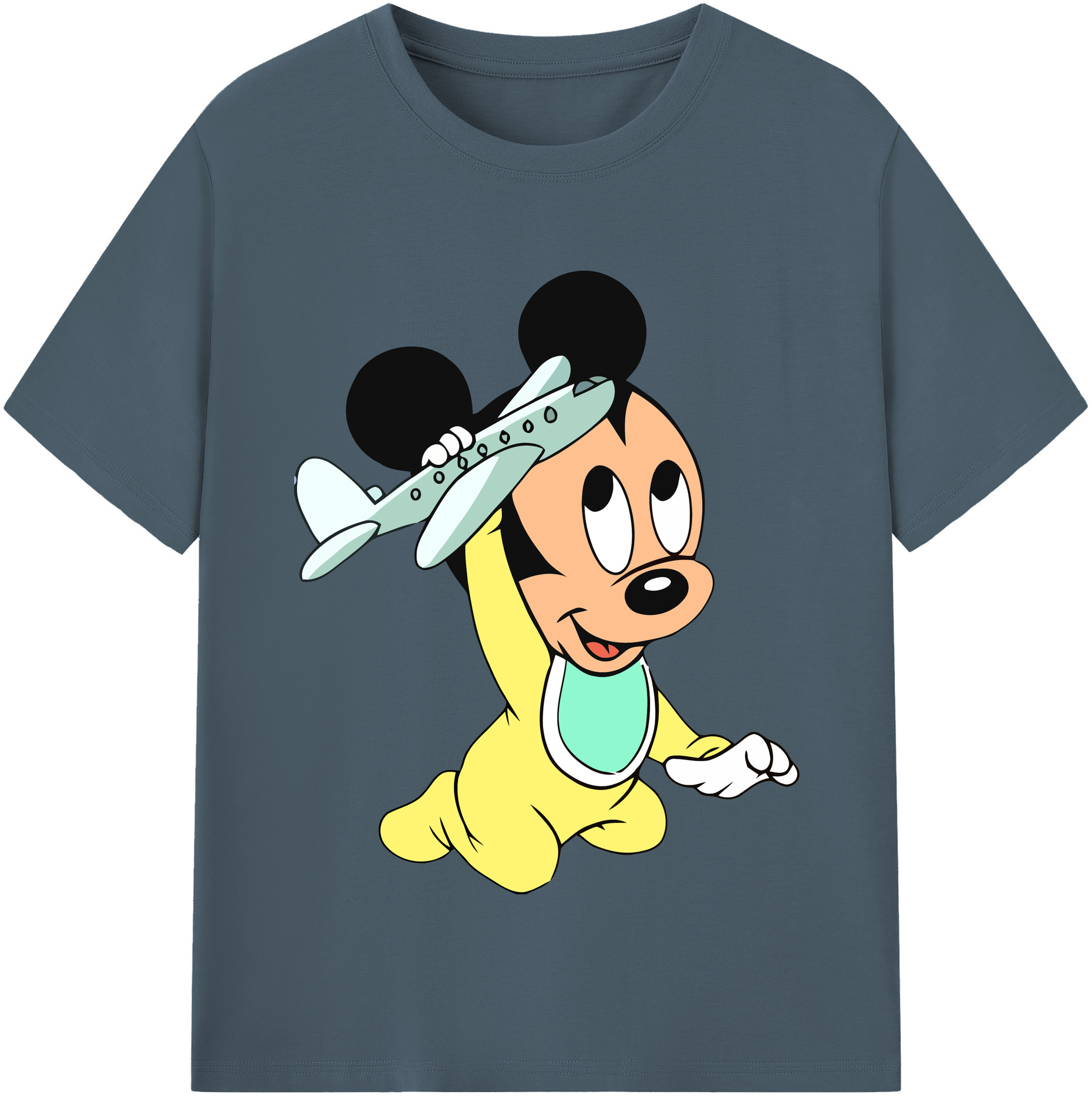 （画像用） ミッキーマウス Mickey Mouse 綿100％半袖Tシャツ（フロントプリント）